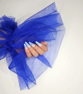 Rękaw do zdjęć kobaltowy tiul