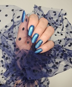 Rękaw do zdjęć granatowy kropka mała 