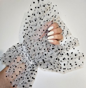 Rękaw do zdjęć biały, czarna kropka 