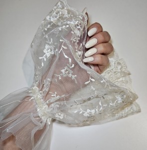 Rękaw do zdjęć ecru koronka 