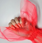 Rękaw do zdjęć tiul czerwony neon