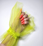 Rękaw do zdjęć tiul żółty neon