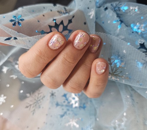 rękaw do zdjęć błękitny śnieżynki niebieskie3.jpg