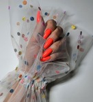 Rękaw do zdjęć tiul biały w kolorowe kropki brokatowe 