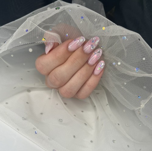 rękaw do zdjęć ecru kropki holo 2.jpg