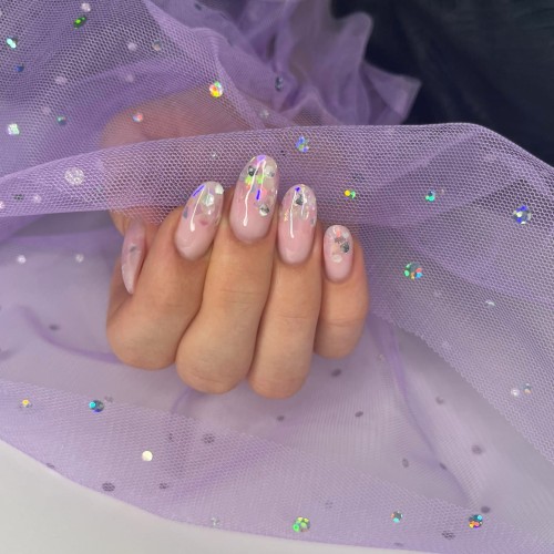 rękaw do zdjęć fioletowy kropki holo.jpg