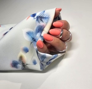 Mankiet do zdjęć Rękaw Kremowy Liście NIebieskie